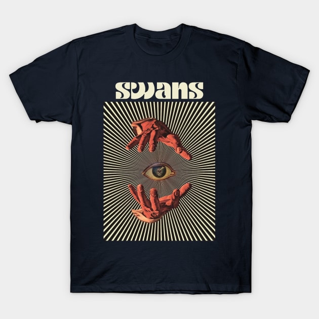 Hand Eyes Swans T-Shirt by Kiho Jise